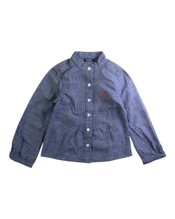 A Blue Long Sleeve Shirts from Nautica in size 2T for girl. (Front View)