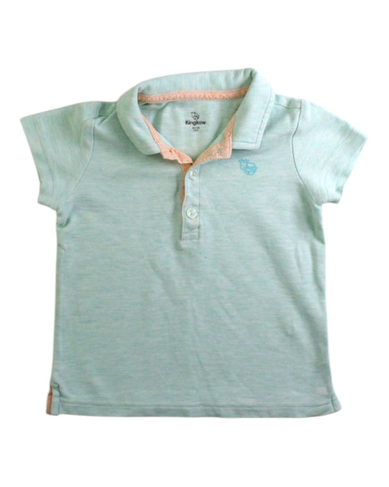 A Green Short Sleeve Polos from Kingkow in size 12-18M for boy. (Front View)