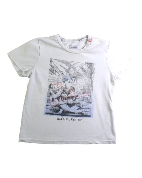 A White Short Sleeve T Shirts from IKKS in size 2T for boy. (Front View)