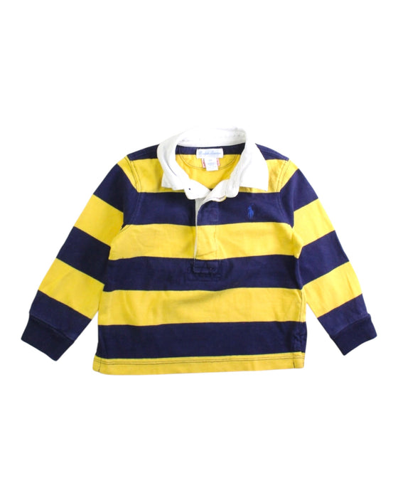 A Navy Long Sleeve Polos from Ralph Lauren in size 12-18M for boy. (Front View)