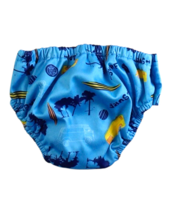 A Blue Swim Diapers from Charlie Banana in size 2T for boy. (Back View)