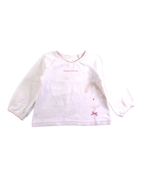 A White Long Sleeve Tops from Petit Bateau in size 3T for girl. (Front View)