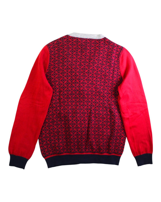 A Red Cardigans from Kingkow in size 12Y for boy. (Back View)