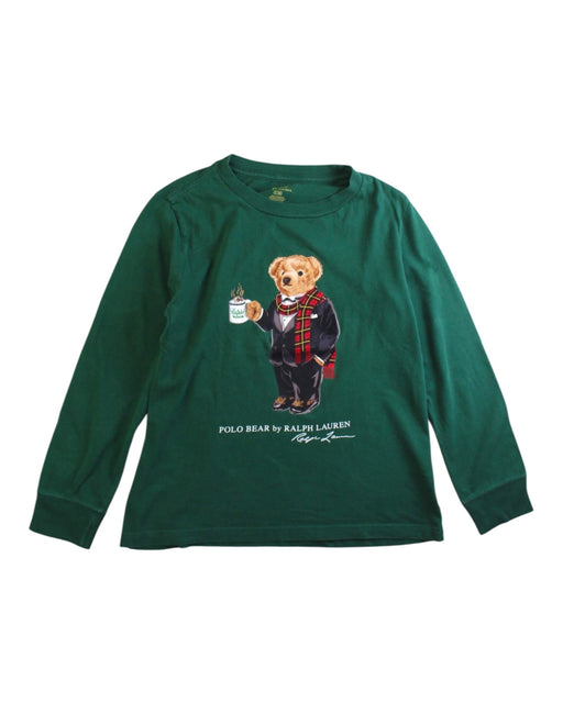 A Green Long Sleeve T Shirts from Polo Ralph Lauren in size 6T for boy. (Front View)