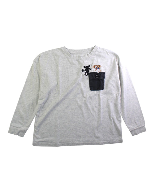 A Grey Long Sleeve T Shirts from Graniph in size 10Y for boy. (Front View)