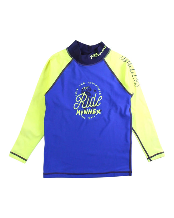 A Blue Rash Guards from Minnex in size 5T for boy. (Front View)