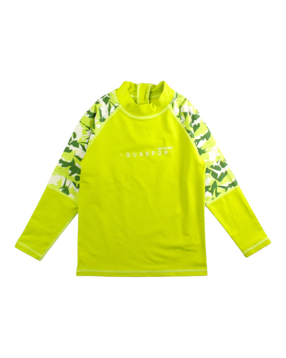 A Green Rash Guards from Aquasport in size 6T for neutral. (Front View)