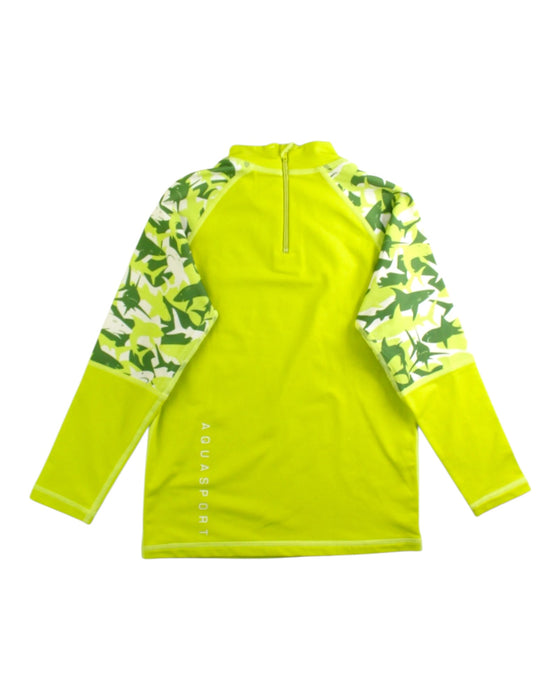 A Green Rash Guards from Aquasport in size 6T for neutral. (Back View)