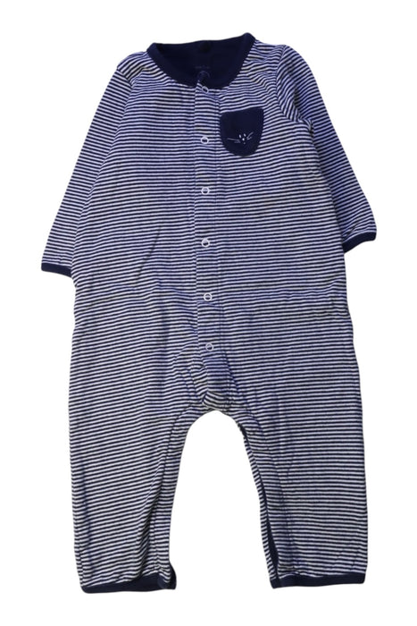A Blue Onesies from Petit Bateau in size 6-12M for boy. (Front View)