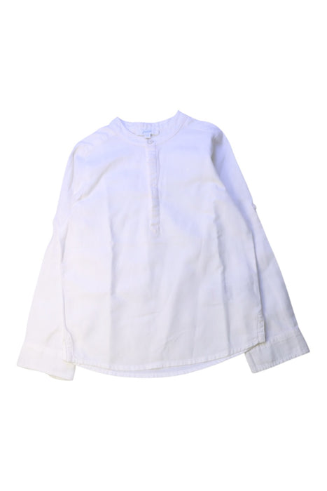 A White Long Sleeve Shirts from Jacadi in size 5T for boy. (Front View)