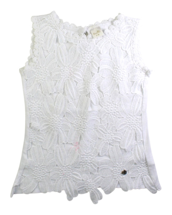 A White Sleeveless Tops from bloomB in size 5T for girl. (Front View)