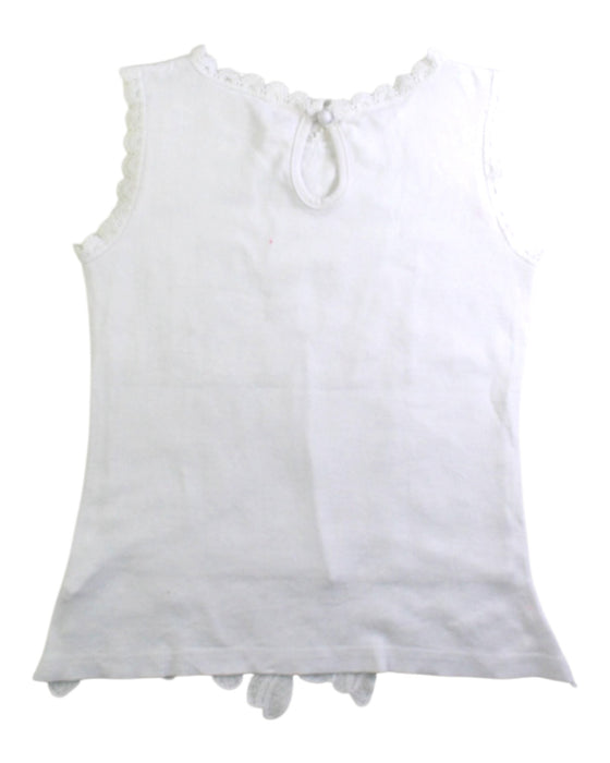 A White Sleeveless Tops from bloomB in size 5T for girl. (Back View)