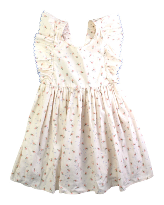 A Ivory Sleeveless Dresses from Konges Sløjd in size 4T for girl. (Front View)