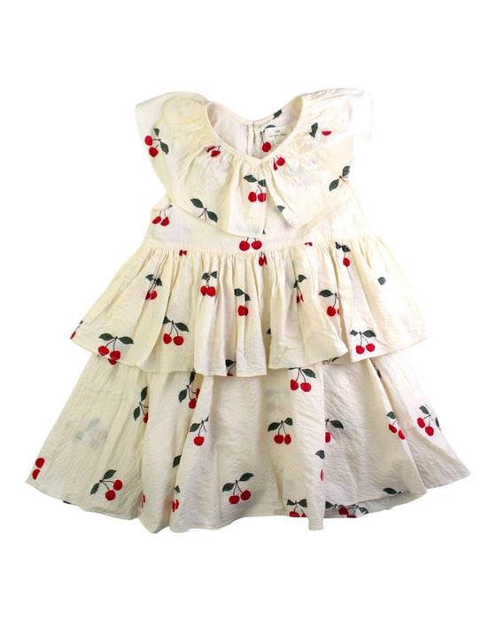 A White Sleeveless Dresses from Konges Sløjd in size 5T for girl. (Front View)