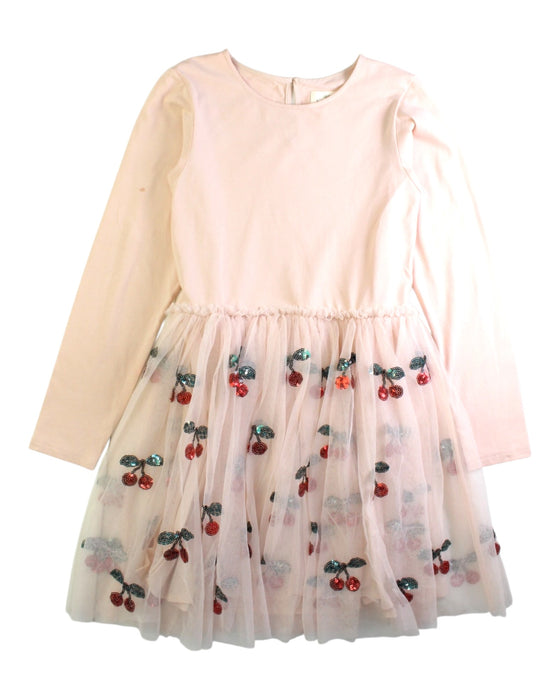 A Pink Long Sleeve Dresses from Konges Sløjd in size 7Y for girl. (Front View)