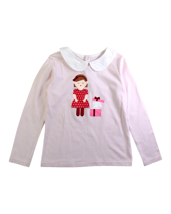 A Pink Long Sleeve Tops from Jacadi in size 6T for girl. (Front View)