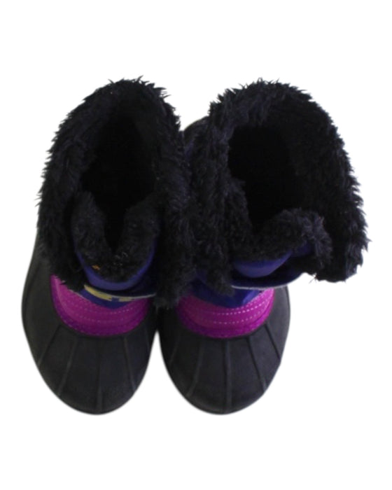 A Purple Winter Boots from Sorel in size 4T for girl. (Back View)