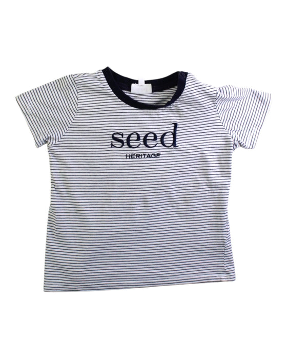 A White Short Sleeve T Shirts from Seed in size 2T for neutral. (Front View)
