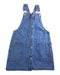 A Blue Overall Dresses from Seed in size 6T for girl. (Front View)