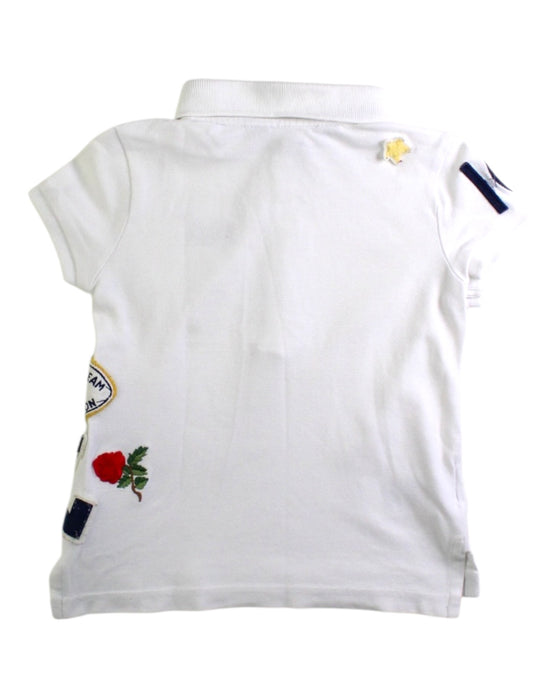 A White Short Sleeve Polos from Polo Ralph Lauren in size 3T for girl. (Back View)