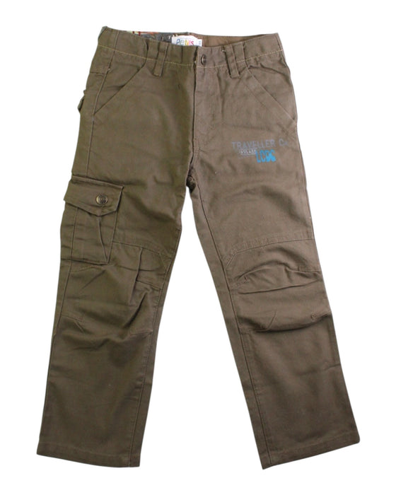 A Brown Casual Pants from La Compagnie des Petits in size 4T for boy. (Front View)