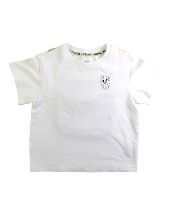 A White Short Sleeve T Shirts from Balabala in size 2T for boy. (Front View)