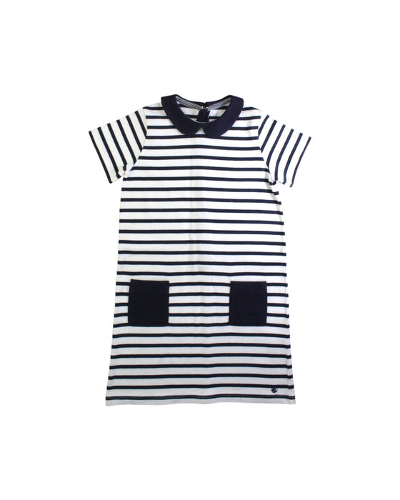 A Navy Short Sleeve Dresses from Petit Bateau in size 8Y for girl. (Front View)