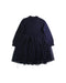 A Navy Long Sleeve Dresses from Petit Bateau in size 7Y for girl. (Back View)