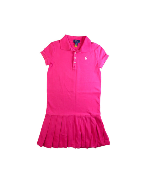 A Pink Short Sleeve Dresses from Polo Ralph Lauren in size 6T for girl. (Front View)