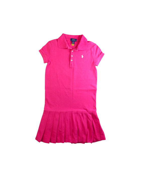 A Pink Short Sleeve Dresses from Polo Ralph Lauren in size 6T for girl. (Front View)