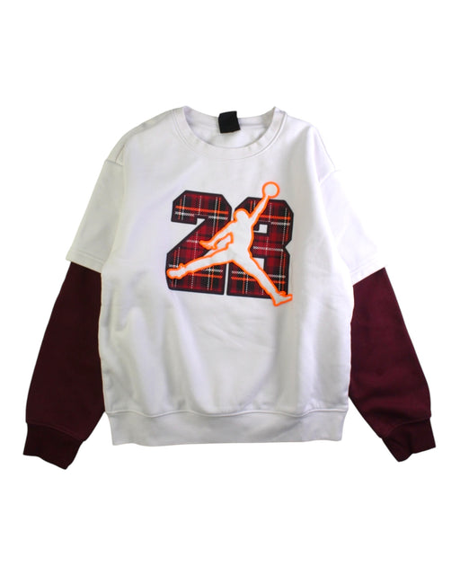 A White Crewneck Sweatshirts from Air Jordan in size 11Y for boy. (Front View)