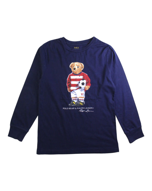 A Navy Long Sleeve T Shirts from Polo Ralph Lauren in size 8Y for boy. (Front View)