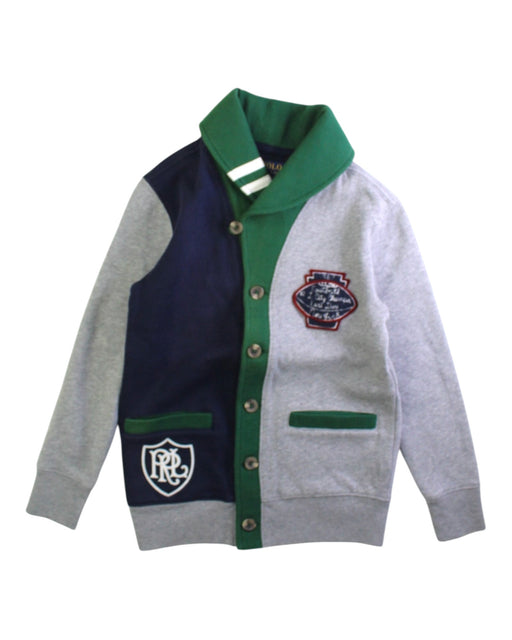 A Grey Buttoned Sweatshirts from Polo Ralph Lauren in size 8Y for boy. (Front View)
