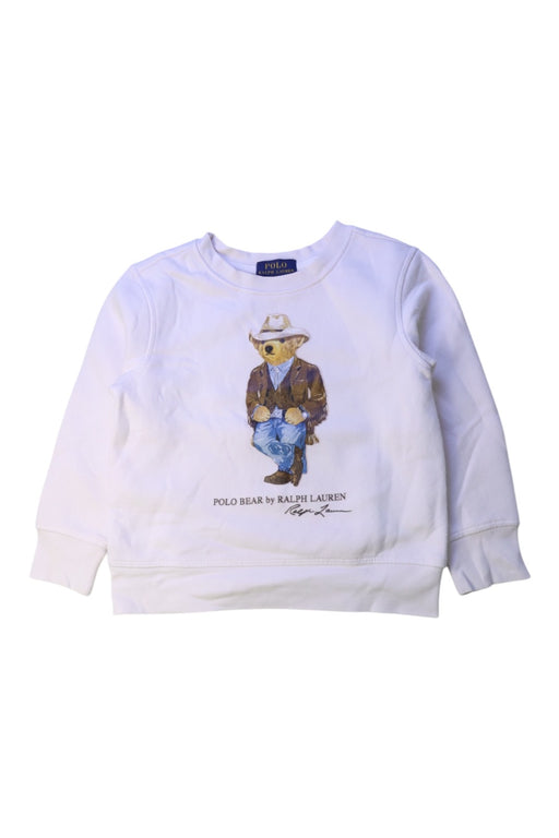 A White Crewneck Sweatshirts from Polo Ralph Lauren in size 3T for girl. (Front View)