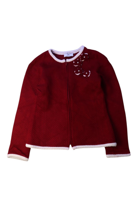 A Red Cardigans from Monnalisa in size 7Y for girl. (Front View)