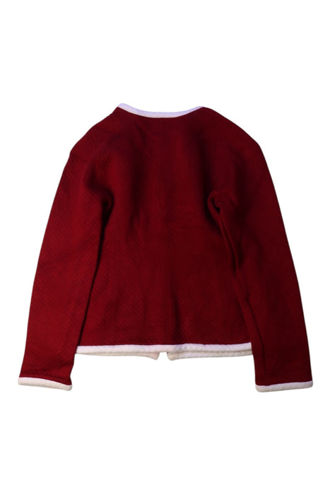 A Red Cardigans from Monnalisa in size 7Y for girl. (Back View)