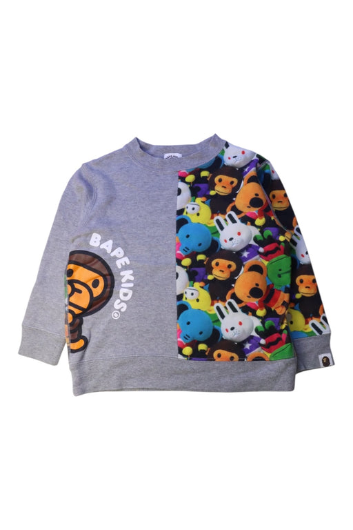 A Grey Crewneck Sweatshirts from Bape by A Bathing Ape in size 4T for neutral. (Front View)