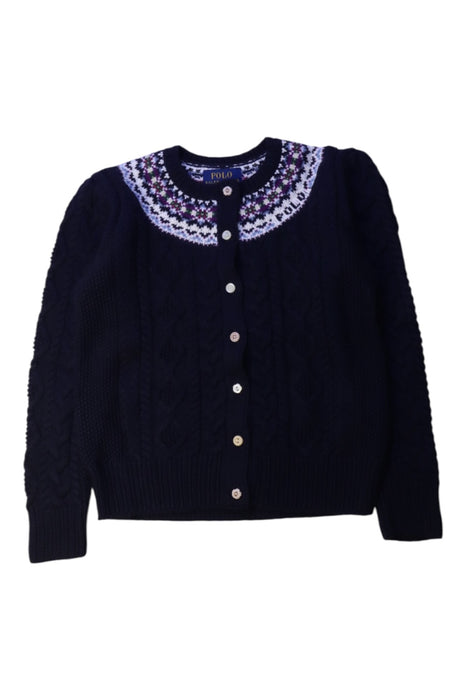 A Navy Cardigans from Polo Ralph Lauren in size 6T for girl. (Front View)