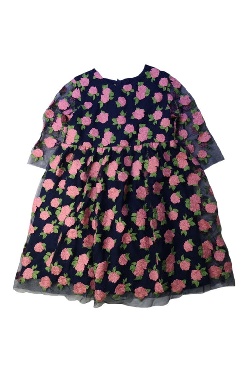 A Navy Long Sleeve Dresses from Charabia in size 6T for girl. (Front View)