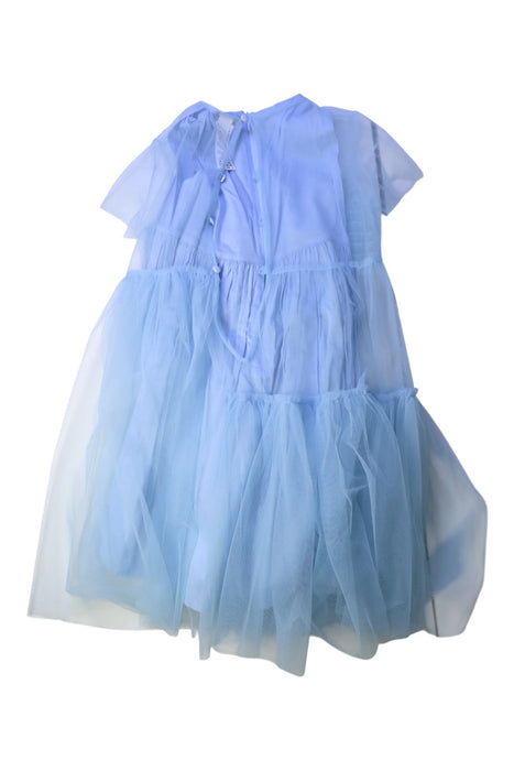 A Blue Short Sleeve Dresses from Il Gufo in size 6T for girl. (Back View)