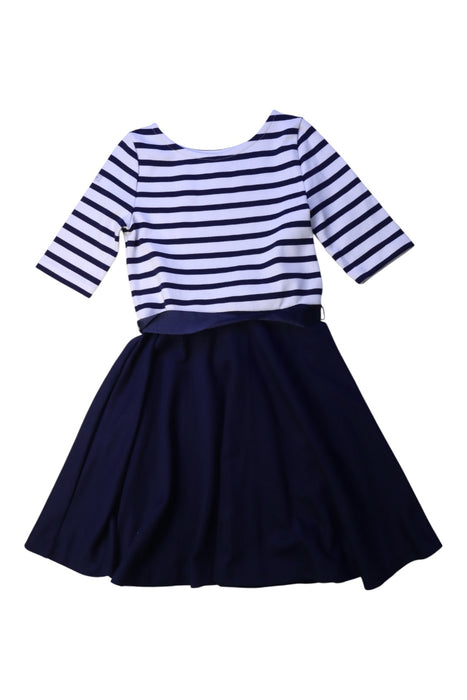 A Navy Short Sleeve Dresses from Polo Ralph Lauren in size 6T for girl. (Front View)