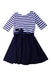 A Navy Short Sleeve Dresses from Polo Ralph Lauren in size 6T for girl. (Back View)