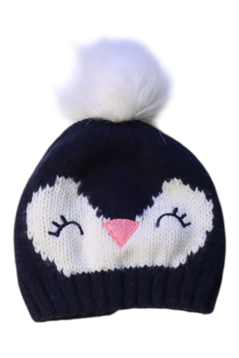 A Navy Winter Hats from Seed in size 6-12M for girl. (Front View)