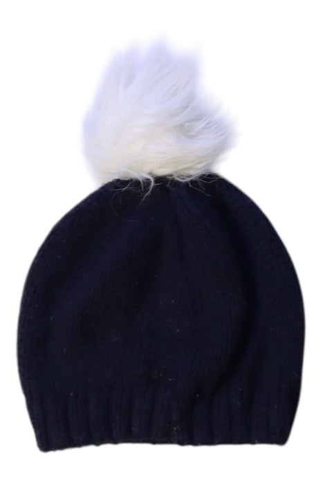 A Navy Winter Hats from Seed in size 6-12M for girl. (Back View)