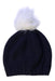 A Navy Winter Hats from Seed in size 6-12M for girl. (Back View)