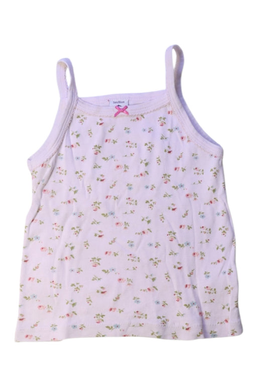 A White Sleeveless Tops from Petit Bateau in size 2T for girl. (Front View)