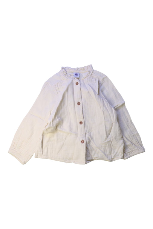A Beige Long Sleeve Shirts from Petit Bateau in size 3T for girl. (Front View)