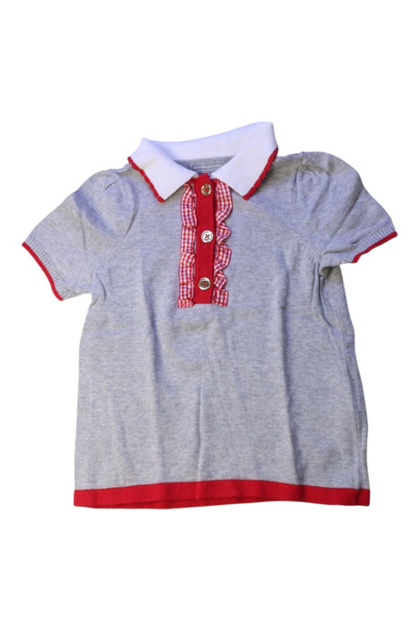 A Grey Short Sleeve Polos from Nicholas & Bears in size 3T for girl. (Front View)