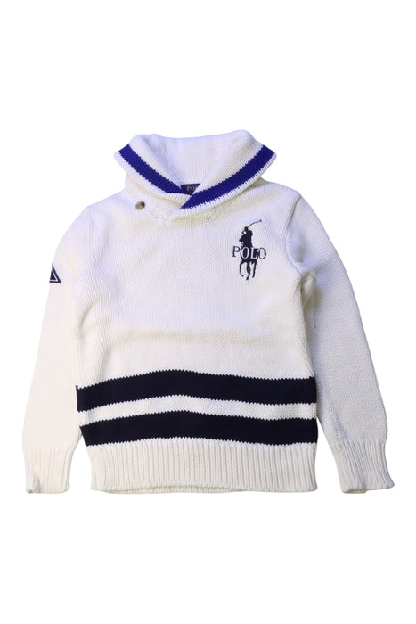 A White Knit Sweaters from Polo Ralph Lauren in size 6T for boy. (Front View)