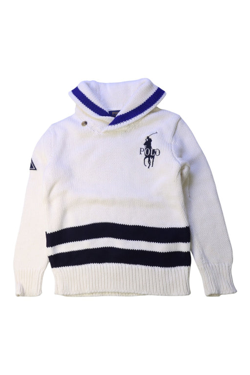 A White Knit Sweaters from Polo Ralph Lauren in size 6T for boy. (Front View)